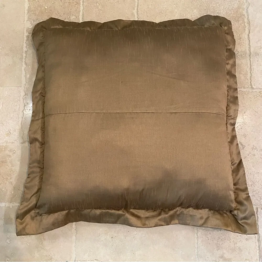 Custom Silk Textured Gold Euro Pillows, Set of 2